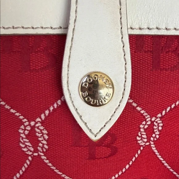 Dooney & Bourke Red Tote with Cream Accents - Picture 2 of 7
